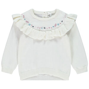 Trui met ruche en geborduurd voor baby meisjes 