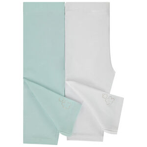 Lot de 2 corsaires unis avec fleurs dorées pour bébé fille 