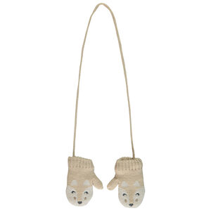 Moufles reliées motif animal pour bébé fille 