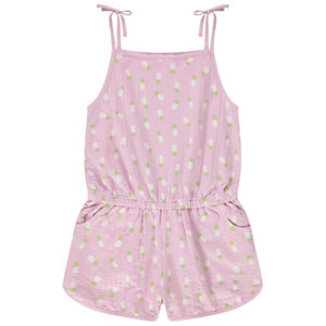 Combishort en jersey gaufré imprimé ananas pour fille 