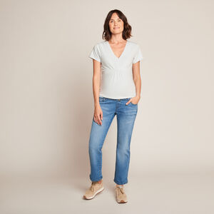 T-shirt met korte mouwen voor zwangerschap en borstvoeding, effen. 