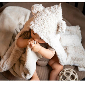 Couverture enveloppante avec oreilles Snow - Taupe 75x75 cm 