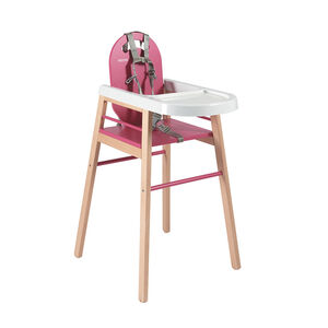 Chaise haute fixe Lili avec tablette amovible – Hybride Fuschia  