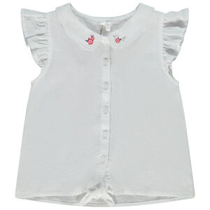 Chemise sans manches col claudine brodé pour bébé fille 