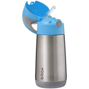 Drinkfles Isothermisch 350ml met rietje silicone Blauw 12m+ 