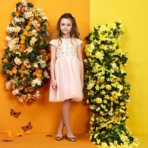 Robe de cérémonie en tulle avec papillons en sequins pour fille 