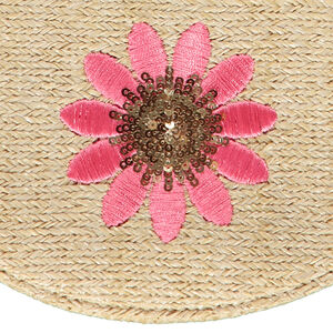 Schoudertas van stro met borduursels en pailletten voor meisjes 