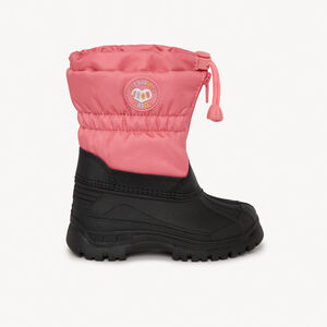 Tweekleurige zip-booties met rubberen badge voor meisjes 