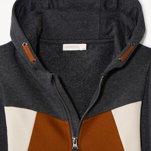Vest met lange mouwen, colourblock-effect en kap voor jongens 