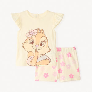 Set van 2-delige pyjama t-shirt + short Tic en Tac Disney voor meisjes. 