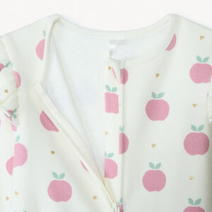 Pyjama in jersey met sherpa voering, met appelsprint voor meisjes 