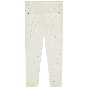 Broek in fleece met print meisjes 