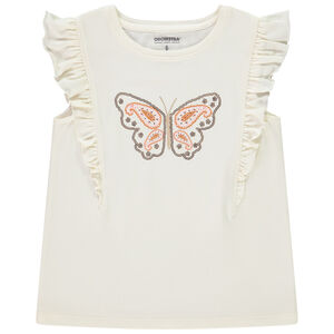 Korte mouwen T-shirt met pailletten vlinder voor meisjes 