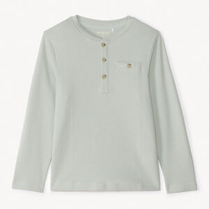 T-shirt met lange mouwen en een tunisianekraag voor jongens 