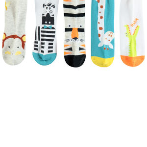 Lot de 5 paires de chaussettes assorties à motifs contratés 