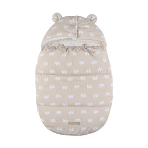 Chancelière déperlante 0-6M imprimé éléphants beige 