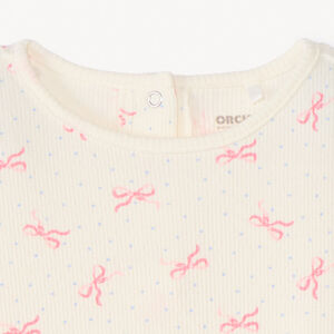 T-shirt met lange mouwen met knoopprint voor meisje 