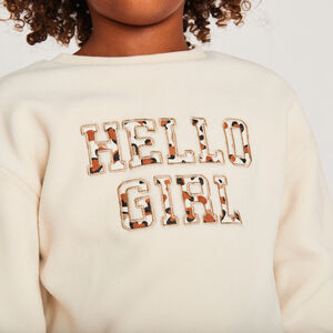 Oversized fleece sweater met gevlekte patches voor meisjes 