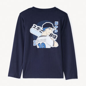 T-shirt met lange mouwen, manga-print, voor jongens 