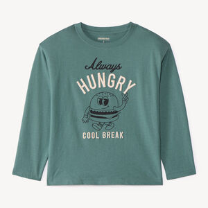 T-shirt met lange mouwen voor jongens, oversized, 3D geborduurde fantasie. 