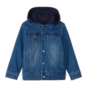 Veste effet denim doublé molleton à capuche pour garçon 