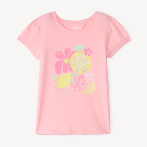 T-shirt manches courtes print fantaisie pailletées pour fille 