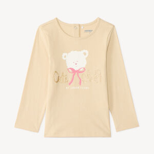 T-shirt manches longues bébé fille print pailleté fantaisie 