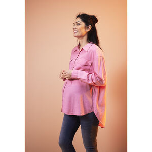 Lang en vloeiende zwangerschapsblouse in lyocell 