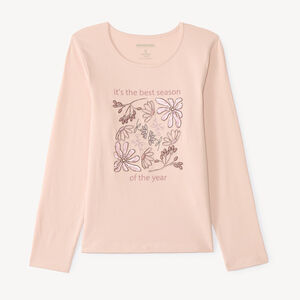 Langarm T-shirt voor meisjes met een fantasieprint van pailletten 