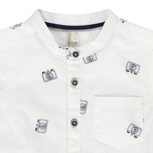 Korte mouwen Mao kraag overhemd voor baby jongen 