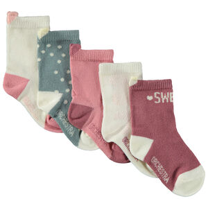 Lot de 5 paires de chaussettes fantaisie pour bébé fille 