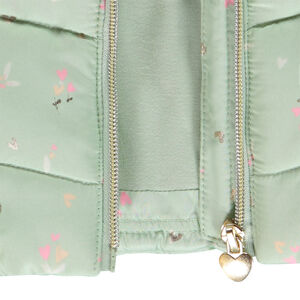 Doudoune sans manches imprimé fleurs/cœurs pour bébé fille 