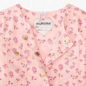 Veste en jean imprimée fleurs pour bébé fille 