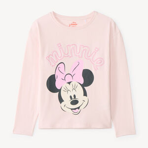 T-shirt voor meisjes met lange mouwen en Minnie Disney print 