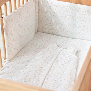 Velourse bedomranding 180 x 35 cm Oli, Flo & Ernest wit 