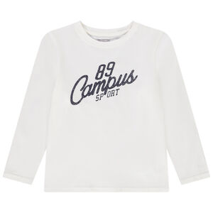 T-shirt van jersey met lange mouwen en fantasieprint jongens 