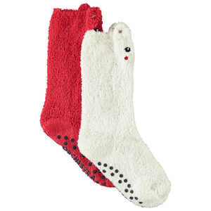Set van 2 paren hoge antislip kerstkousen meisjes 