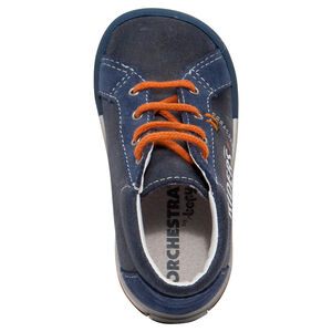 Bottillons en cuir avec inscription printée 