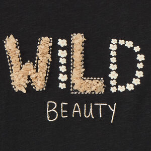 T-shirt met lange mouwen zwart fantasie voor meisjes 