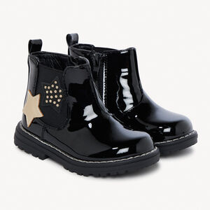 Bottines vernies et étoilées à zip pour bébé fille 