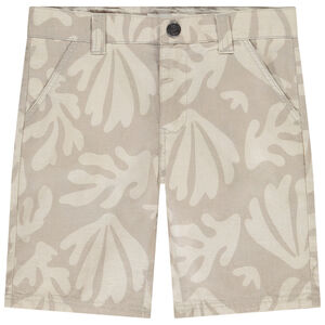 Bermuda fantaisie en toile imprimée feuillages pour garçon  