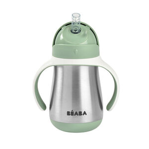 Tasse à paille en inox 250 ml - Vert sauge 