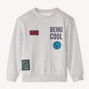 Sweat garçon en molleton avec badges brodés 