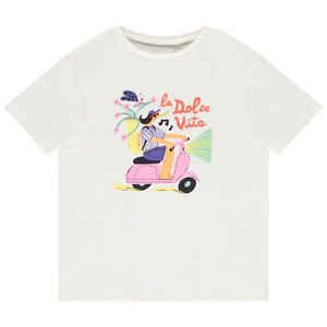 Korte mouwen T-shirt met Dolce Vita print voor meisjes 