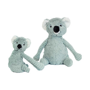 Ptipotos pluche Menthe koalamama met baby in ribfluweel en langharig fluweel 