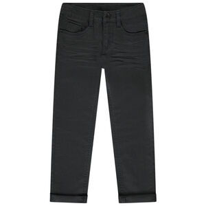 Slim fit unicolore crinkle broek jongens 