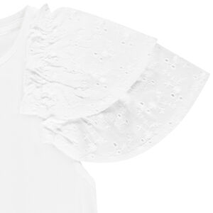 Korte mouwen geborduurd T-shirt met ruches meisjes 