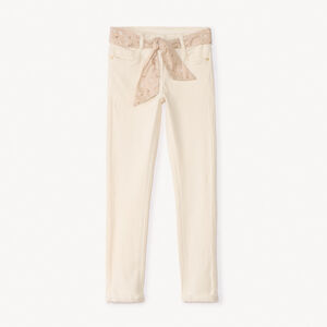 Slim jeans met een gevlochten riem voor meisjes 