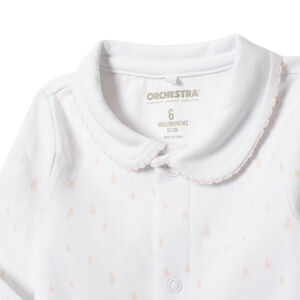 Body manches longues en coton à pois roses all-over 