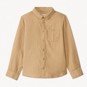 Chemise manches longues uni avec poche pour garçon 